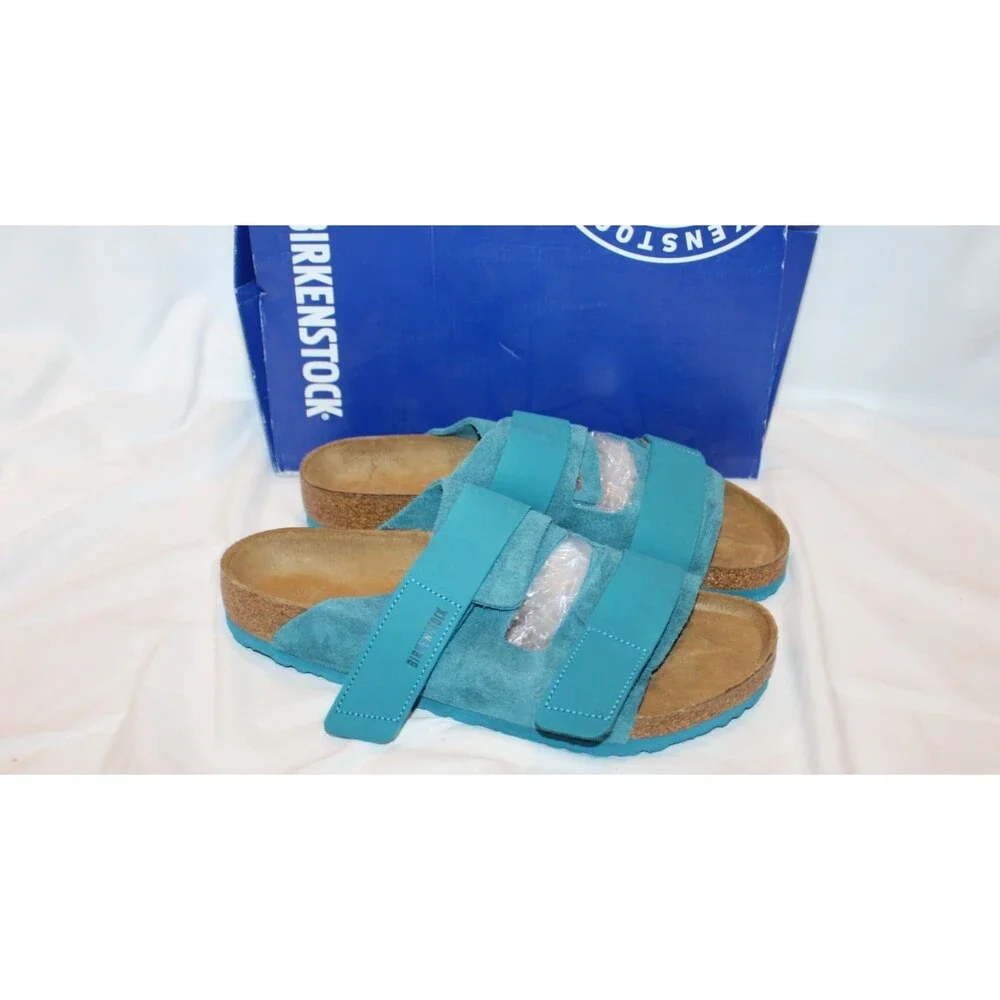 BIRKENSTOCK Uji Slide Sandal Digital Turqoise Genuine Leather Men EU 44 REGULAR
